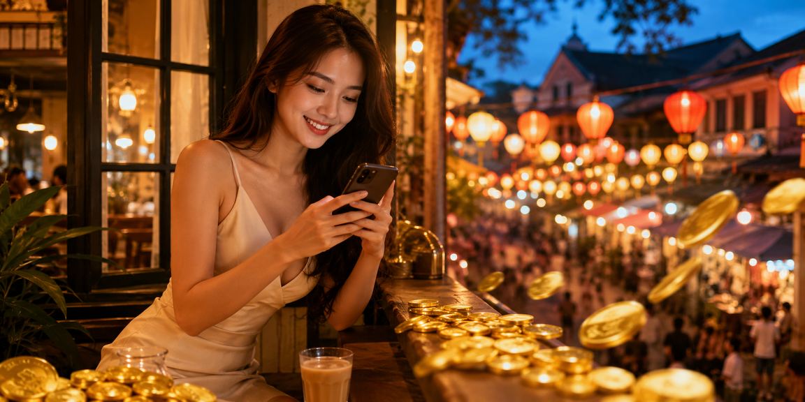 Người dùng Đà Lạt xem kèo thể thao và giải trí trực tuyến bên ly cà phê buổi sáng